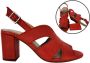 Stravers Grote Maten Schoenen Stravers- Elegante Rode Sandaal Met Blokhak Maat Grote Maten Rood Leer - Thumbnail 1