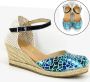 Stravers Grote Maten Schoenen Stravers Espadrilles met Sleehak Blauw Grote Maten Dames Sandalen - Thumbnail 1