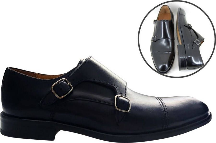 Stravers Grote Maten Schoenen Stravers Herenschoenen met Gesp Zwart Monk Straps Grote Maten Herenschoenen met Gesp