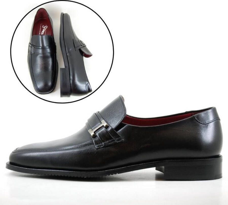 Stravers Grote Maten Schoenen Stravers Loafers Zwart Leer Heren. Nette Instappers met Rubberzool Grote Maten - Foto 1