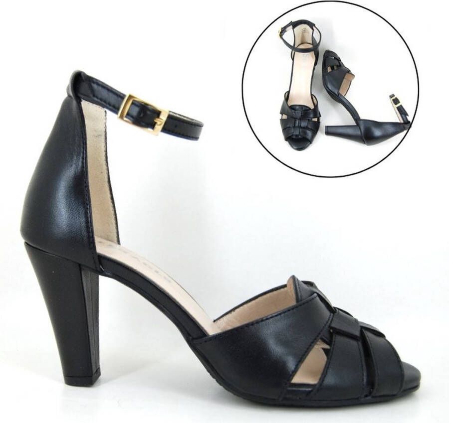 Stravers Grote Maten Schoenen Stravers Peeptoe Pumps met Bandje Grote Maten Sandalen met Hakken - Foto 1