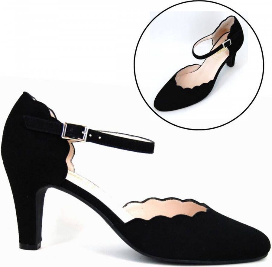 Stravers Grote Maten Schoenen Stravers Pumps met Bandje Zwart Grote Maten Elegante Hakken