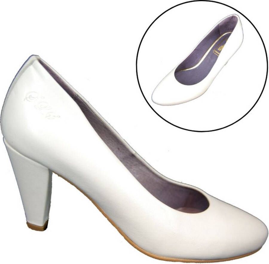 Stravers Grote Maten Schoenen Stravers Witte Pumps Hakken Grote Maten Trouwschoenen - Foto 1