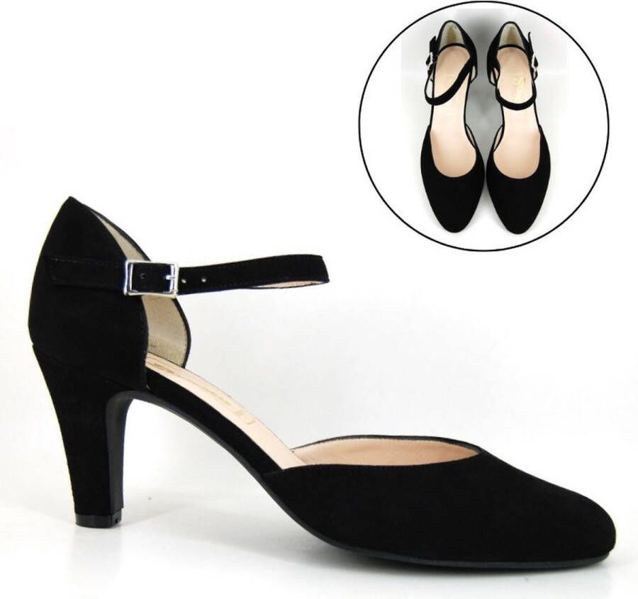 Stravers Grote Maten Schoenen Stravers Zwarte Pumps met Enkelbandje Grote Maten Elegante Pumps met Hak - Foto 1