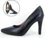 Stravers Kleine Maten Schoenen Stravers Zwarte Pumps Leer. Stijlvolle Hoge Hakken Kleine Maten - Thumbnail 1