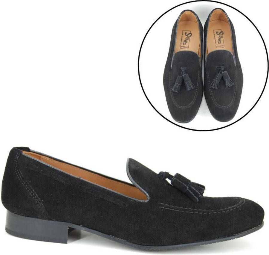 Stravers Kleine Maten Schoenen Stravers Instappers met Kwastjes Heren Kleine Maten Tassel Loafers Zwart - Foto 1