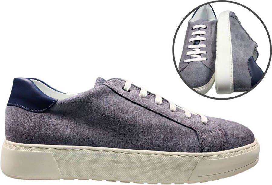 Stravers Kleine Maten Schoenen Stravers Luxe Suede Sneakers Denim blauw Heren Kleine Maten Sneakers