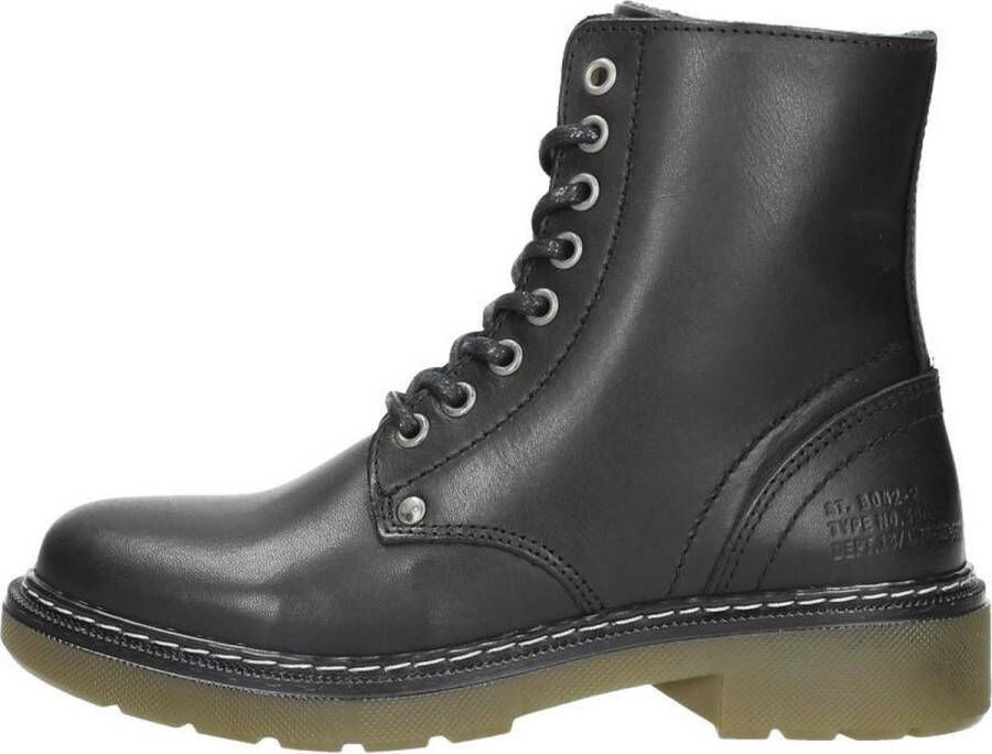 Sub55 Meisjes veterboots Veterschoen hoog zwart - Foto 1