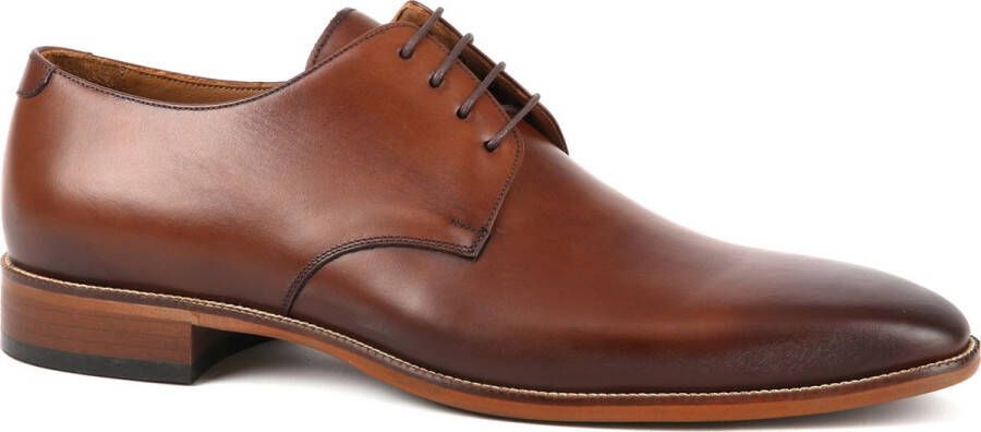 Suitable Leren Herenschoen Donkercognac Schoen cm Leer Heren Veterschoenen