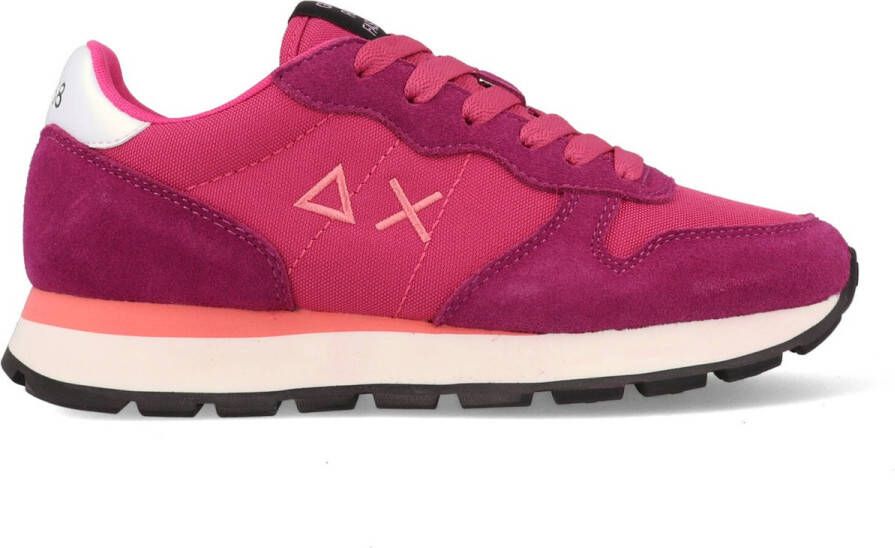 Sun68 Fuchsia Suède Sneakers met Dubbele Witte Veters Pink Dames