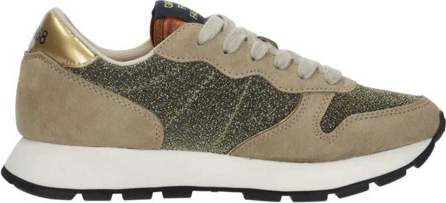 Sun68 Ally Glitter Mesh Sneakers Laag beige