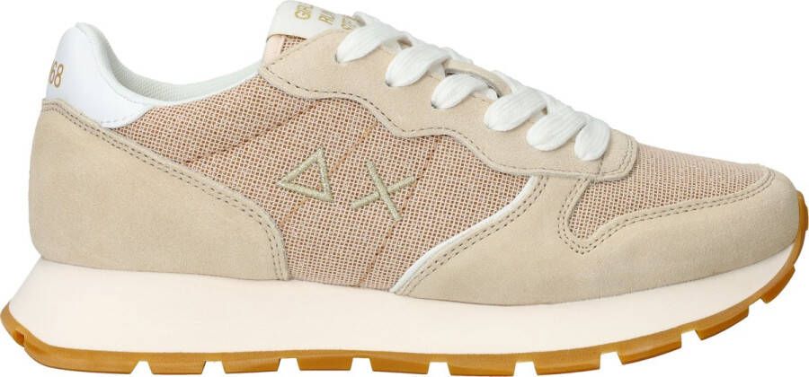 Sun68 Ally Glitter Sneakers Leren Sneaker Dames Beige