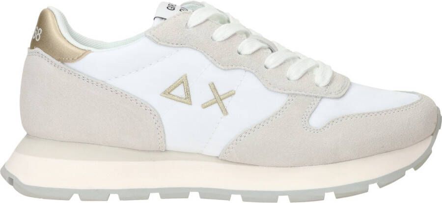 Sun68 Witte Sneakers Veters Rubberen Zool White