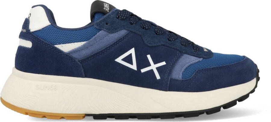 Sun68 Hoge sneaker met veters en herenlogo Daddy Z42127 Marineblauw Blauw Heren