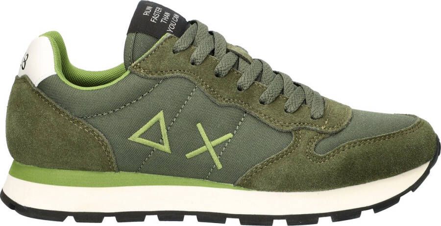 Sun68 Militaire Sneakers Tom Solid Leer Textiel Green