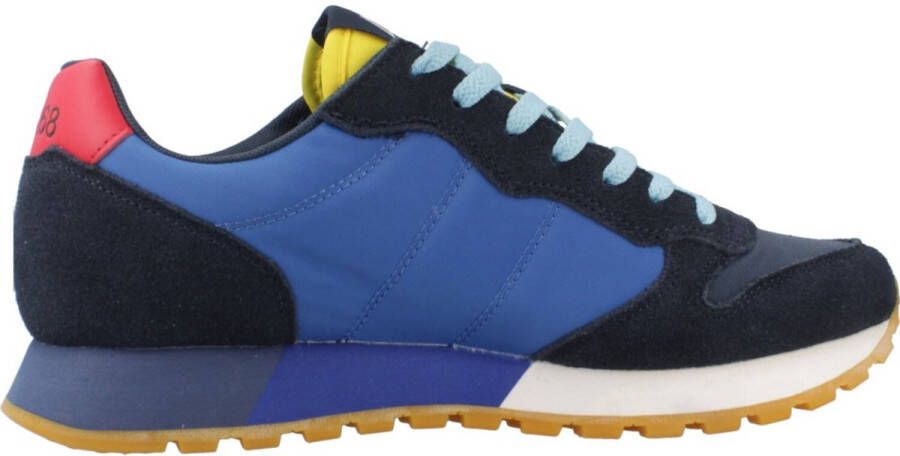 Sun68 Blauwe Sneakers met Suède en Stoffen Bovenwerk Blue Heren