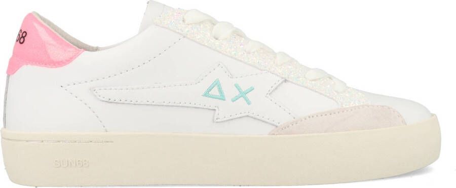 Sun68 Glitter Sneakers Katy Leather White Dames