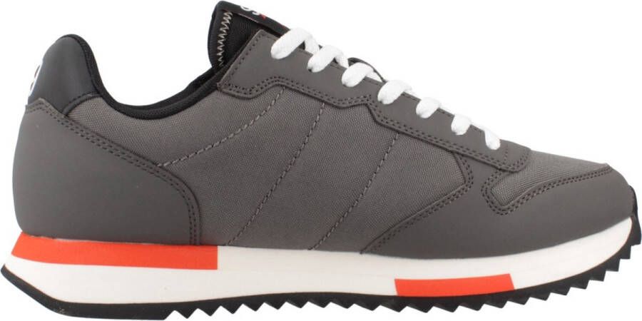 Sun68 Grijze Sneakers met Verfijnde Materiaalcombinatie Grijs Heren