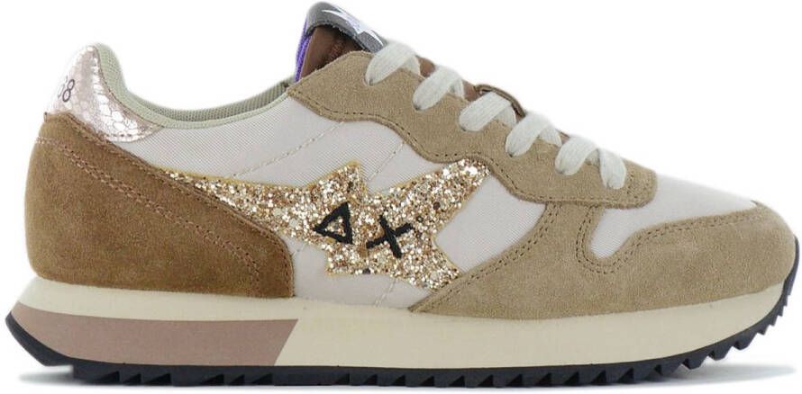 Sun68 Stargirl Glitter Logo Dames Sneakers Schoenen Beige Z44210