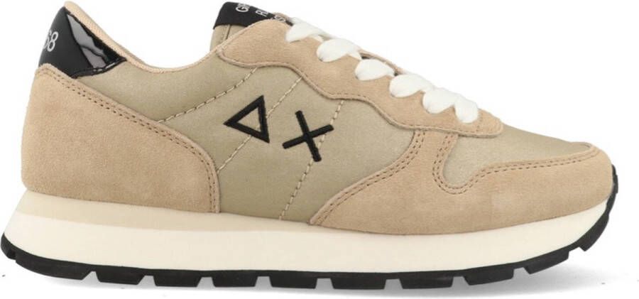 Sun68 Beige Suède en Stoffen Sneakers met Zwarte Details Beige Dames