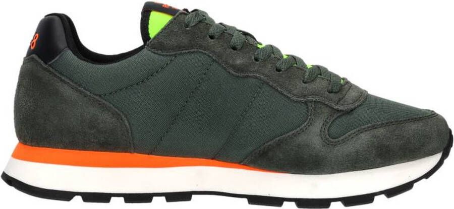 Sun68 Fluo Solid Sneaker Donkergroen Militair Green Heren