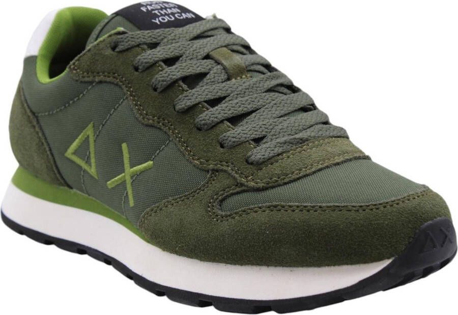 Sun68 Militaire Sneakers Tom Solid Leer Textiel Green