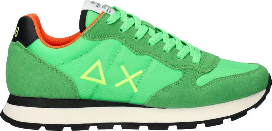 Sun68 Groene herensneakers met voorgevormd voetbed en verharde hiel Green Heren