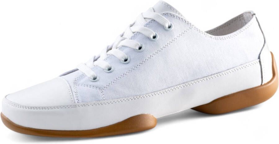 Suny Anna Kern 140 Dames Witte Nappa KRN20655 Canvas Danssneakers met Splitzool Geschikt voor Salsa Bachata Latin Social Training Wit