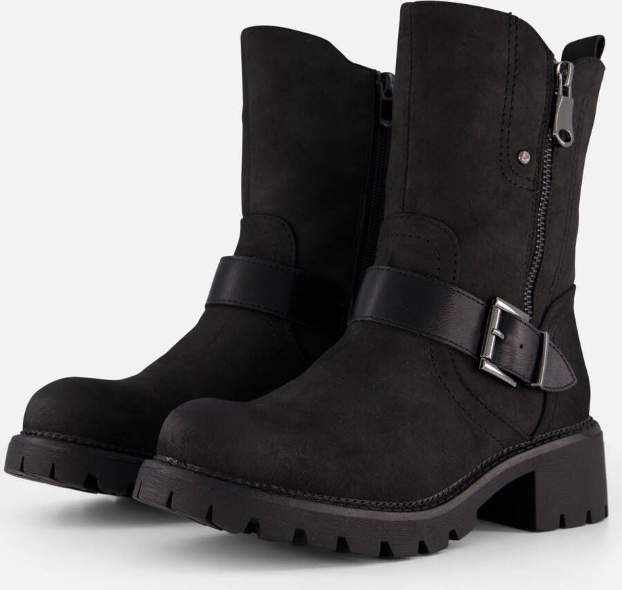 Super Cracks Supercracks gevoerde dames biker boots zwart