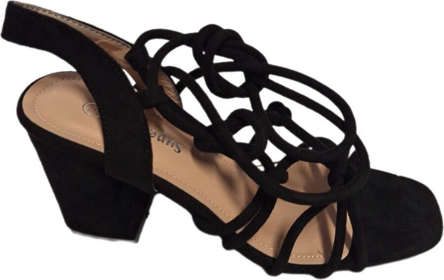 Super Me SANDAL MET ENKEL STRING SLUITING-BLACK- HAK