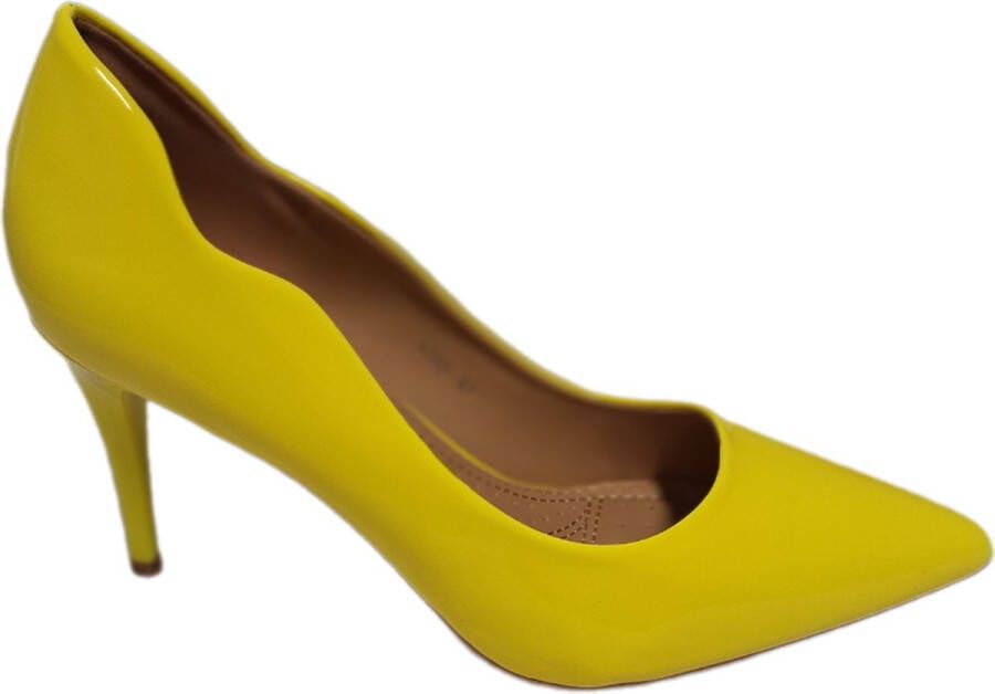 Super Mode PUMPS -LAKLEER-YELLOW-HAK