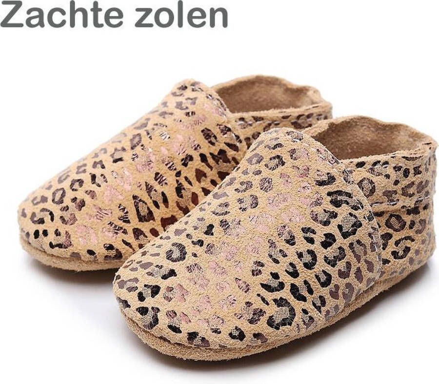 Supercute Dierenprint metalliek sloffen Meisjes Sloffen Luipaardprint Panterprint Suède sloffen Babyschoenen -12 maanden Kraamcadeau Babyshowerkado