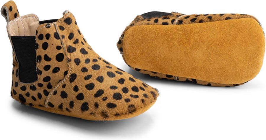 Supercute enkellaarsjes Chelsea boots dierenprint bruin met zwarte stip 6 12 maanden mat - Foto 1