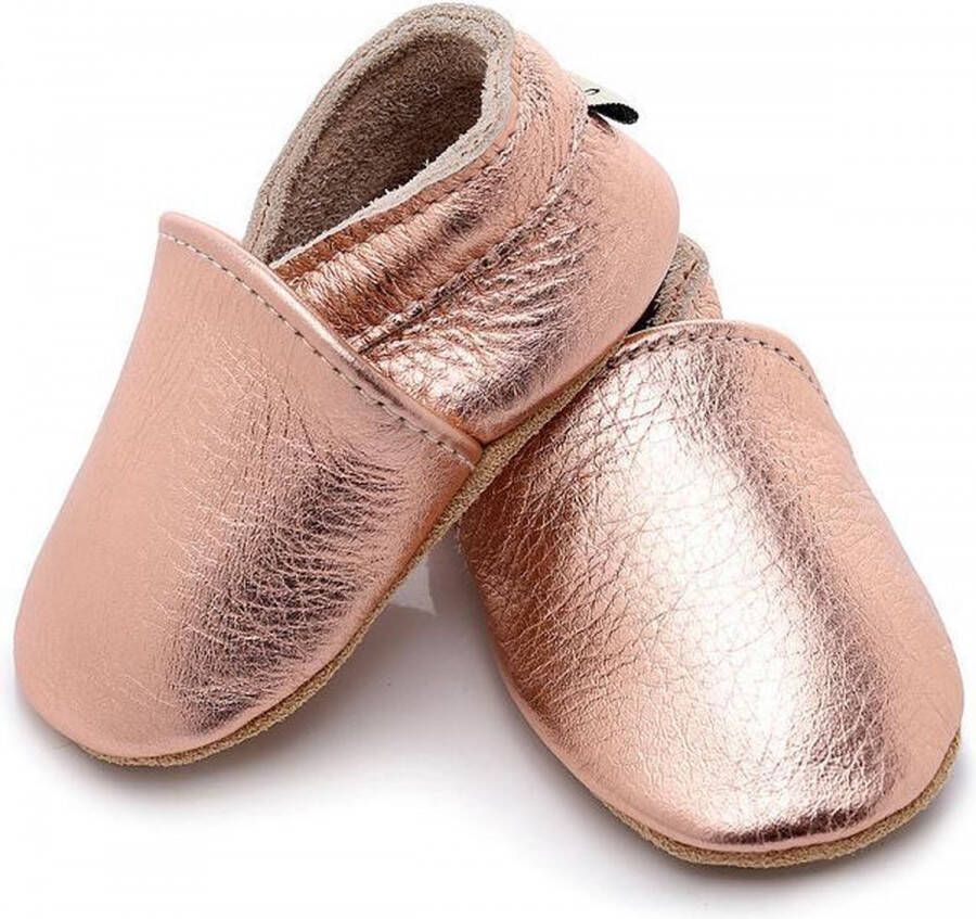 Supercute Leren baby sloffen Rosé 0 6 maanden Leer Babyschoenen Meisje Kraamkado Babyshower