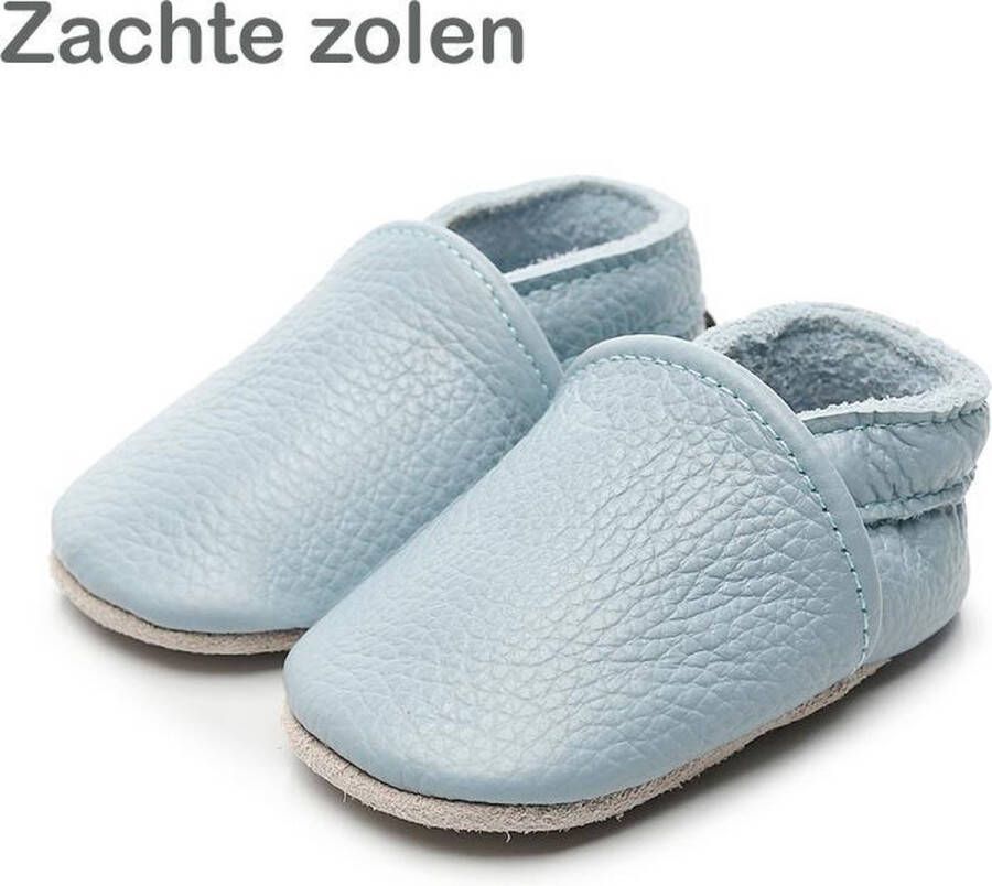 Supercute Leren Baby slofjes Blauw 18 24 maanden -Babyschoenen Kraamkado Babyshower