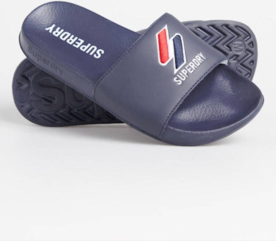 Superdry Sport Core Pool Slide badslipper donkerblauw