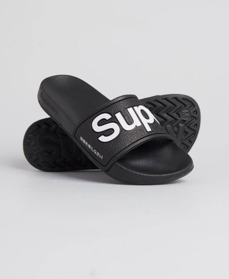 Superdry Sport EVA 2.0 Pool Slide badslippers zwart wit