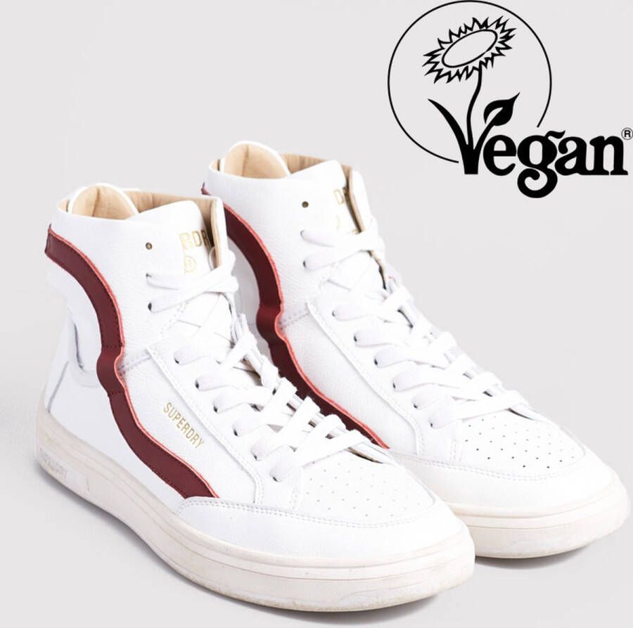 Superdry VEGAN BASKET OV HIGH TRAINER White Oxblood (MF110078A 4ML) - Foto 1