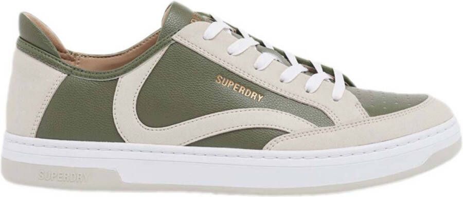 Superdry Vegan Basket OV Low Sneakers Heren Olive Khaki Oatmeal