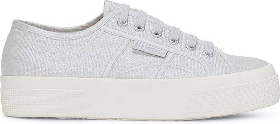 Superga Platform Pearl Matte Canvas Sneakers Gray Dames