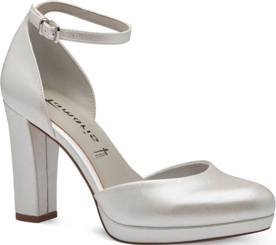 Tamaris Elegante Witte Parel Deel-Open Pumps White Dames