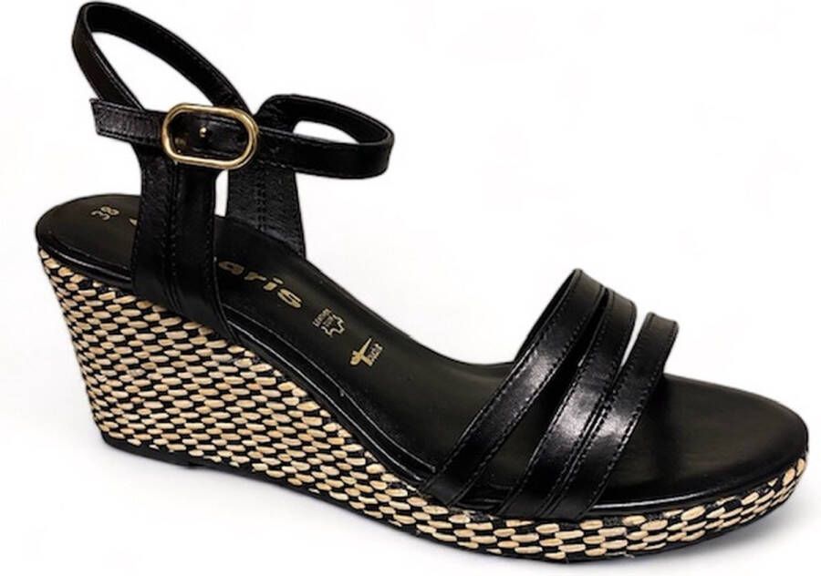 Tamaris Zwarte Casual Open Sandalen Vrouwen Black Dames