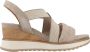 Tamaris Sandalen met sleehak taupe Leer Dames - Thumbnail 6