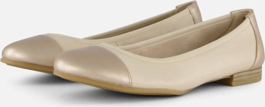 Tamaris Ballerina's beige Leer Dames