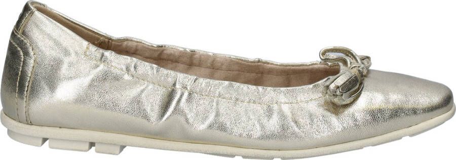 Tamaris Metallic leren ballerina schoenen Yellow Dames