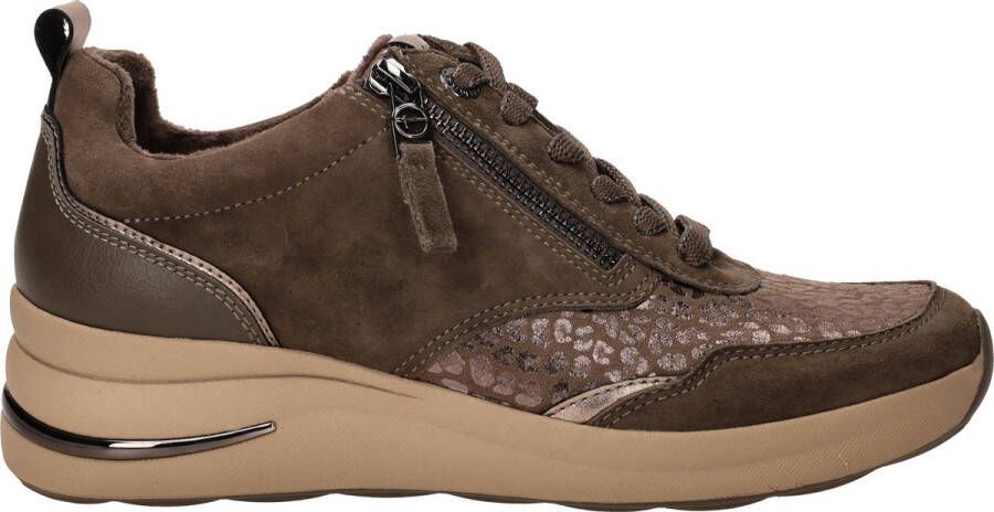 Tamaris Comfort Sneakers taupe Leer Dames