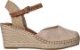 Tamaris Beige Suede Espadrille Sleehak met Leren Voetbed Beige Dames - Thumbnail 6