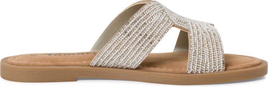 Tamaris Metallic Gouden Leren Slipper Multicolor Dames