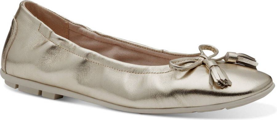 Tamaris Metallic leren ballerina schoenen Yellow