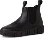 Tamaris dames chelsea boot leren laarzen enkellaars vrouwen leer M25403 zwart - Thumbnail 1